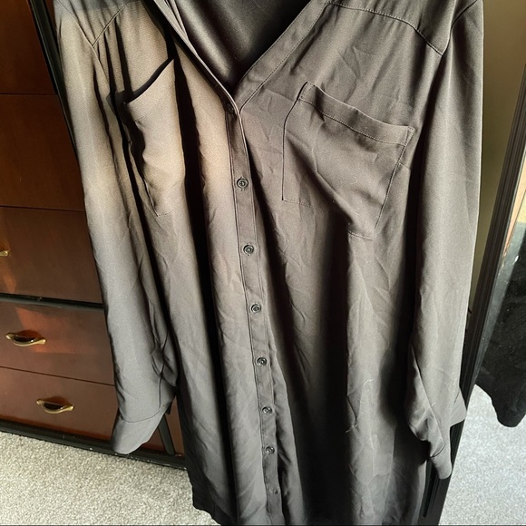Express Drop Shoulder Botton-Up Shirt - Picture 3 of 5
